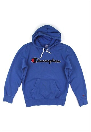 CHAMPION SPELLOUT BLUE HOODIE, HEAVY MATERIAL