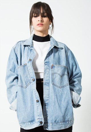 VINTAGE 80S CLASSIC LEVI'S DENIM JACKET OVERSIZE / S1654