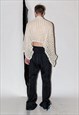 90'S VINTAGE COTTAGE CORE CROCHET PONCHO WITH CREAMY WHITE