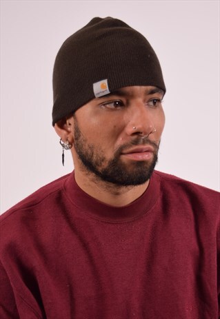 VINTAGE CARHARTT BEANIE HAT BROWN