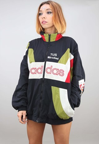 VINTAGE OVERSIZED ADIDAS WINDBREAKER FESTIVAL SHELL JACKET