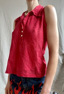Vintage Top Lace Red 