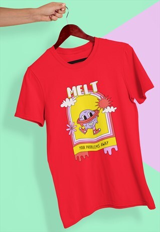 MELT SATURN PLANET TRIP RED T-SHIRT TSHIRT TEE