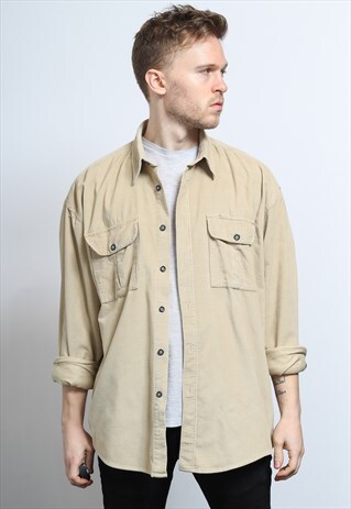 VINTAGE CORDUROY CORD SHIRT BEIGE