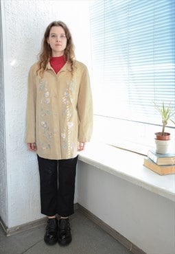 Vintage Bohemian Suede Embroidered/Beaded Coat