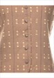 VINTAGE BEYOND RETRO PATTERNED BROWN & PALE YELLOW WAISTCOAT