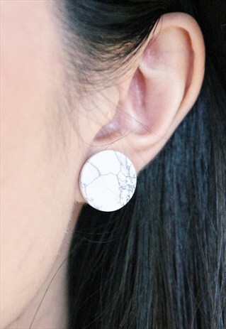 MARBLE ROUND EARRINGS