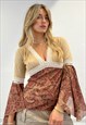 Vintage Flared Paisley Boho Top