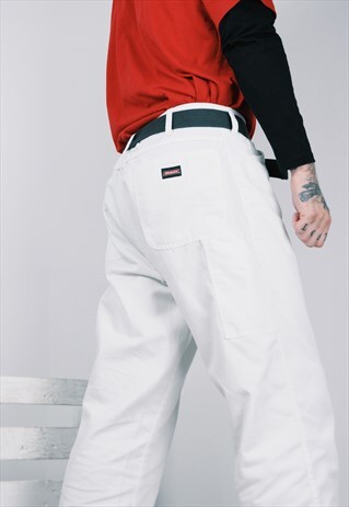 VINTAGE 90'S DICKIES WORK TROUSERS WHITE