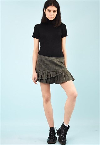 Y2K RUFFLE SUPER SHORT TEEN MINI SKIRT