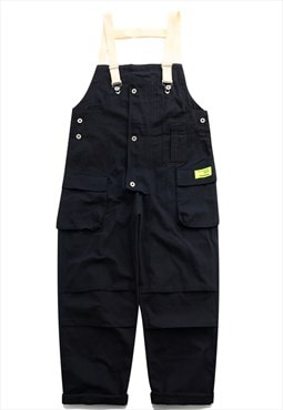 Utility overalls cargo pocket playsuit retro dungarees blue