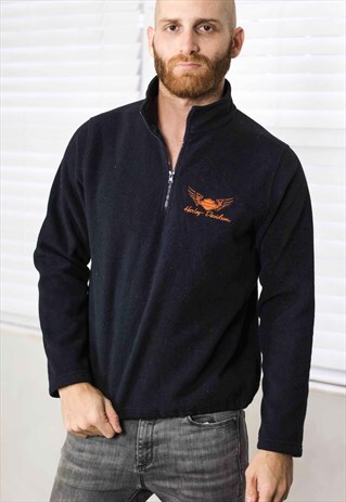 VINTAGE HARLEY-DAVIDSON FLEECE SWEATSHIRT LOGO L 12.2