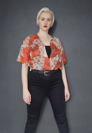 VINTAGE AZTEC BURNT ORANGE SHIRT