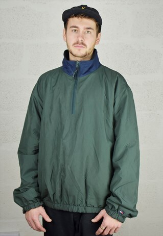 90S TOMMY HILFIGER GOLF REVERSIBLE FLEECE/SPORTS HALF ZIP