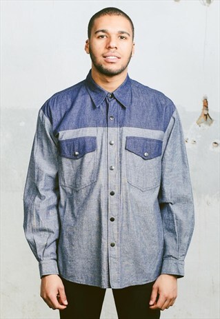 VINTAGE 90S DENIM PANEL SHIRT