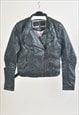 Vintage 00s real leather biker jacket in brown
