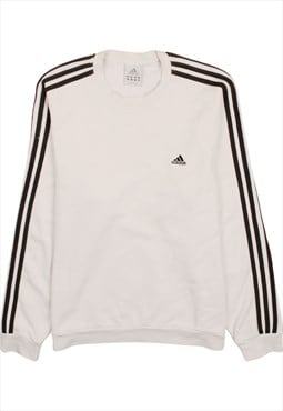 Vintage 90's Adidas Sweatshirt Crew Neck White Large