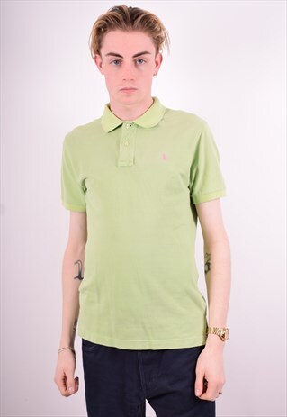 POLO RALPH LAUREN MENS VINTAGE POLO SHIRT SMALL GREEN 90'S