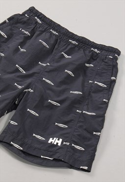 Vintage Helly Hansen Shorts Black Summer Sports Trunks Small