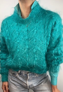 Vintage Turquoise Mohair jumper