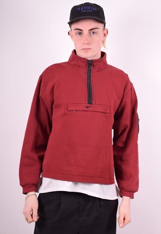 NIKE MENS VINTAGE SWEATSHIRT JUMPER SMALL MAROON 90'S