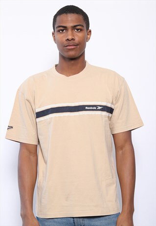 VINTAGE REEBOK CHEST LOGO TEE BEIGE