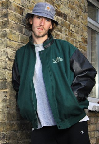 RETRO / 90'S / GREEN VARSITY JACKET