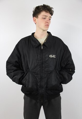 VINTAGE 90'S BLACK BOMBER JACKET