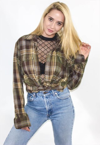 VINTAGE 90'S FLANNEL BOYFRIEND CHECK SHIRT