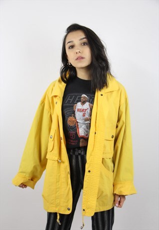 VINTAGE YELLOW 90'S ZIP-UP CASUAL JACKET