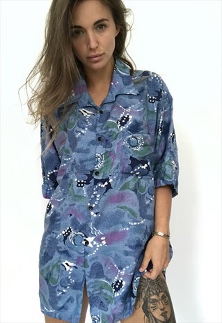 PATTERNED OVERSIZED RETRO VINTAGE UNISEX FESTIVAL SHIRT