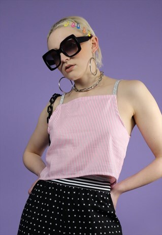 CROP TOP IN PINK STRIPES