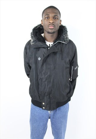 VINTAGE WOOLRICH BLACK BOMBER JACKET
