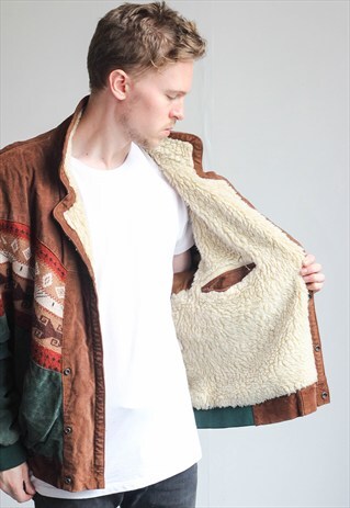 VINTAGE AZTEC FESTIVAL SHERPA JACKET