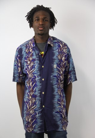 VINTAGE PATTERNED BLUE SHIRT
