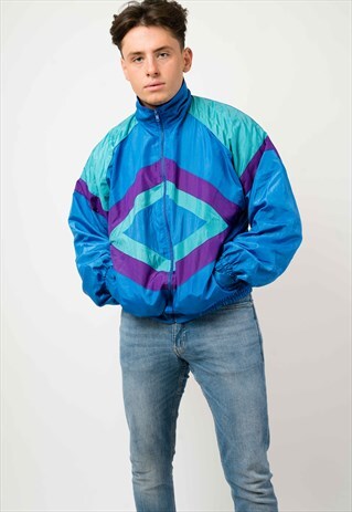 VINTAGE PATTERNED WINDBREAKER JACKET