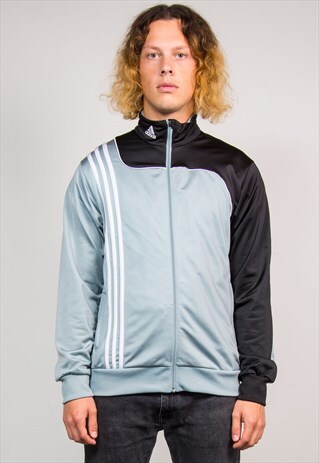 90'S ADIDAS VINTAGE SILVER GREY TRACKSUIT JACKET TOP