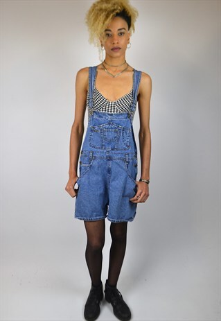 VINTAGE 90'S DENIM DUNGAREE SHORTS