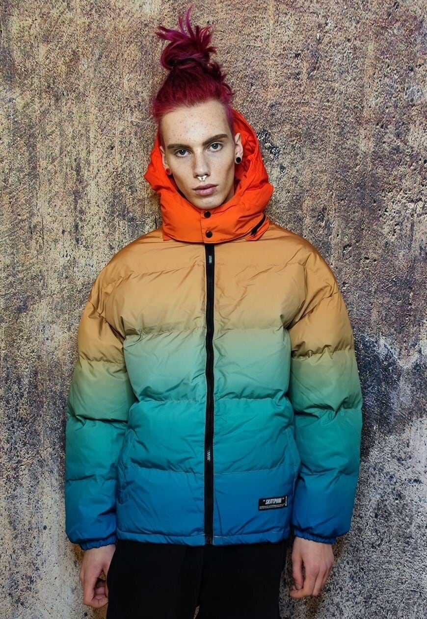 Rainbow puffer clearance jacket mens