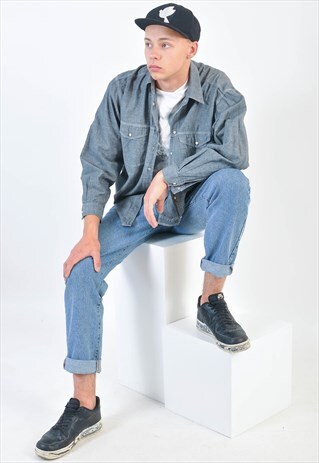 VINTAGE 90'S GREY DENIM SHIRT