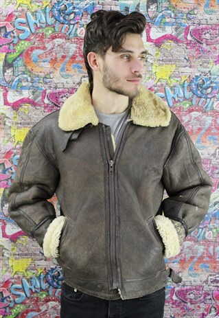 VINTAGE AVIATOR/FLYING JACKET. SHEARLING SHEEP SKIN. UNISEX.