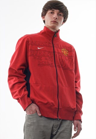 VINTAGE NIKE MANCHESTER UNITED TRACKSUIT JACKET 90S RED