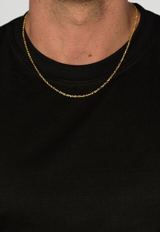 54 FLORAL PLAIN 20" NECKLACE CHAIN - GOLD