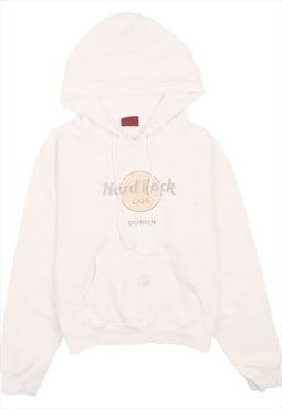 Vintage 90's Hard Rock Cafe Hoodie Spellout Pullover White