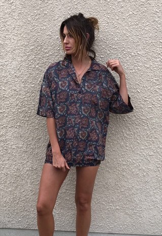 PATTERNED OVERSIZED RETRO VINTAGE UNISEX FESTIVAL SHIRT