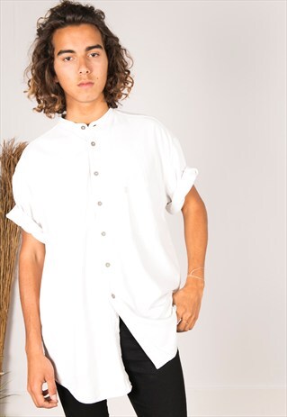 VINTAGE 80S LEVI'S ROUNDED NECK SHIRT/ C200.1