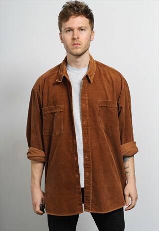 VINTAGE CORDUROY SHIRT BROWN