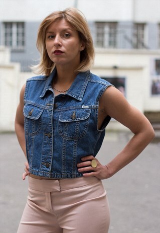 VINTAGE INDIE ROCK 70S DENIM VEST