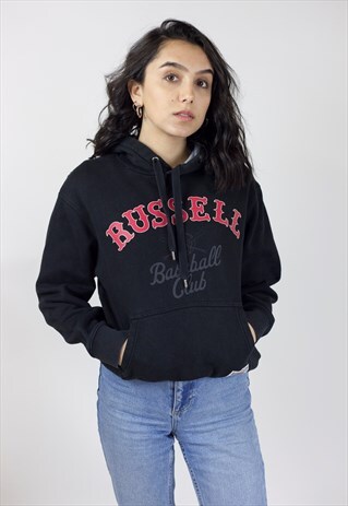 VINTAGE RUSSELL ATHLETIC BLACK HOODIE