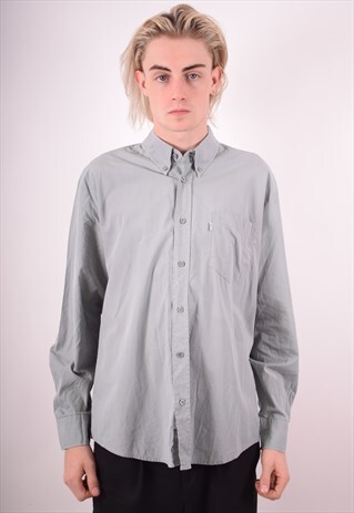 LEVI'S MENS VINTAGE SHIRT LARGE GREY 90S